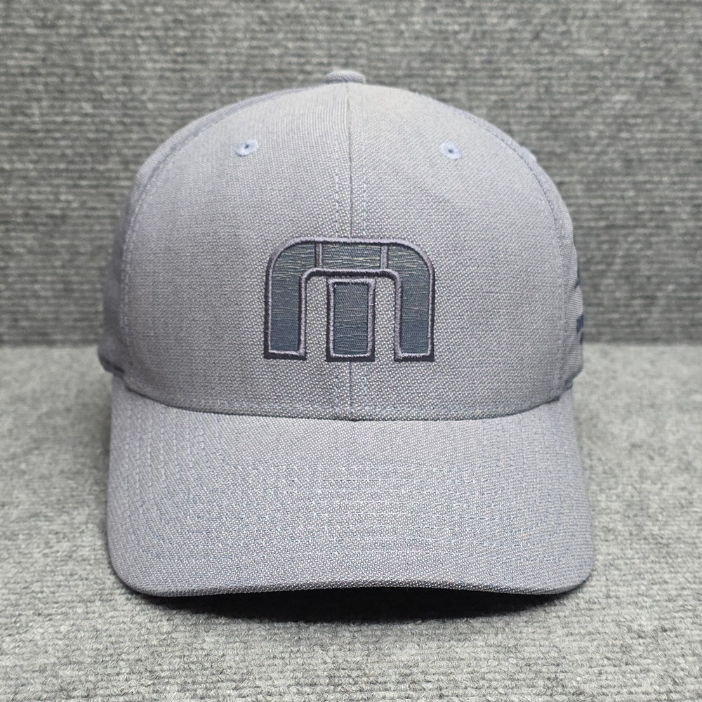 Travis Mathew Hat Cap Fitted Mens Medium Gray Interlocken Golf Club Flexfit